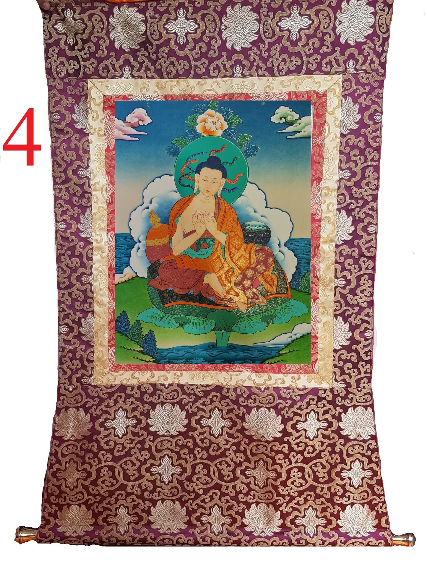 21. Nagarjuna Thangka (Thanka). Free Brocade / Free Shipping.