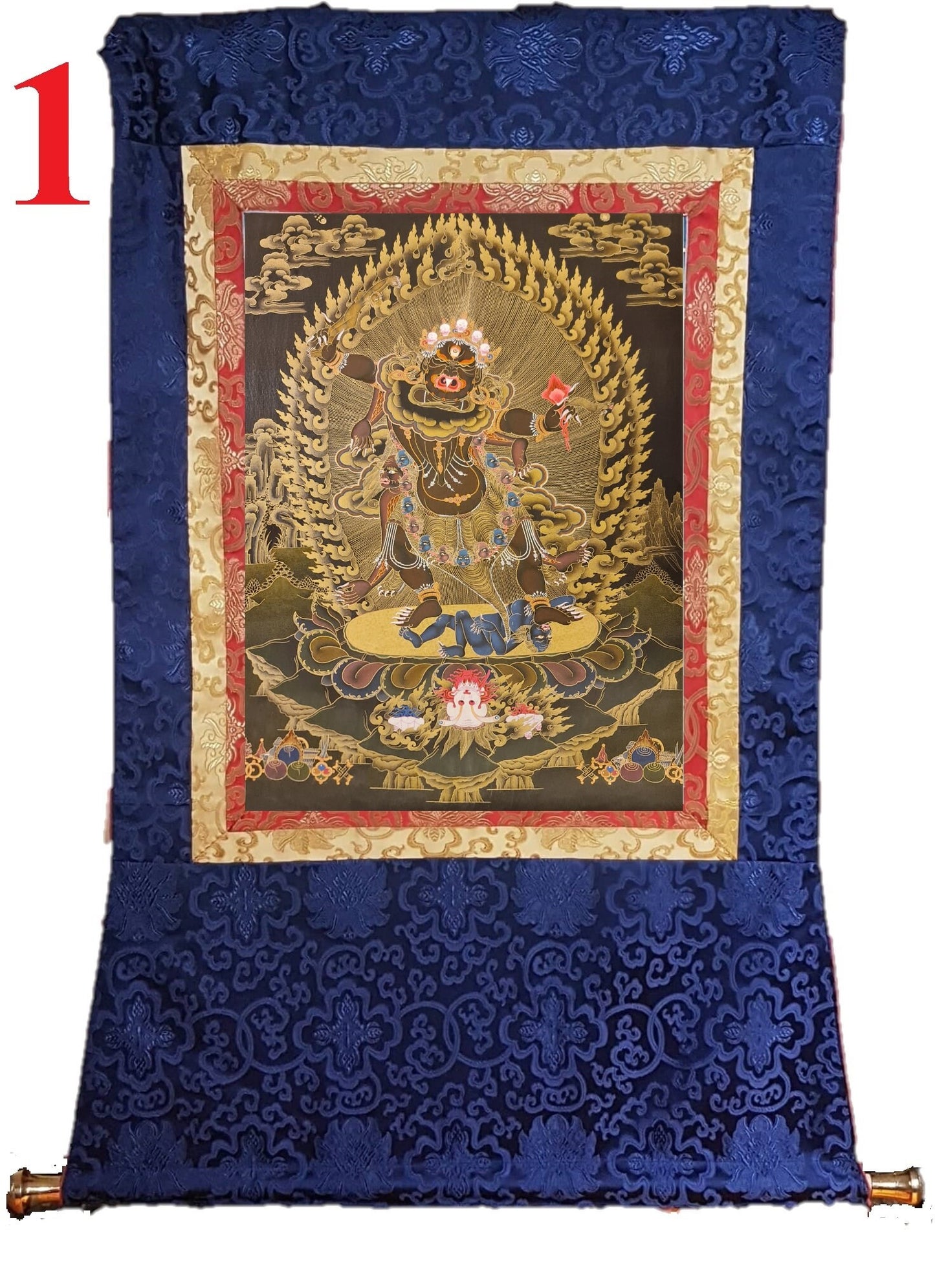 48. Ekajati Tibetan Thangka (Thanka) Painting. Free Brocade / Free Shipping.