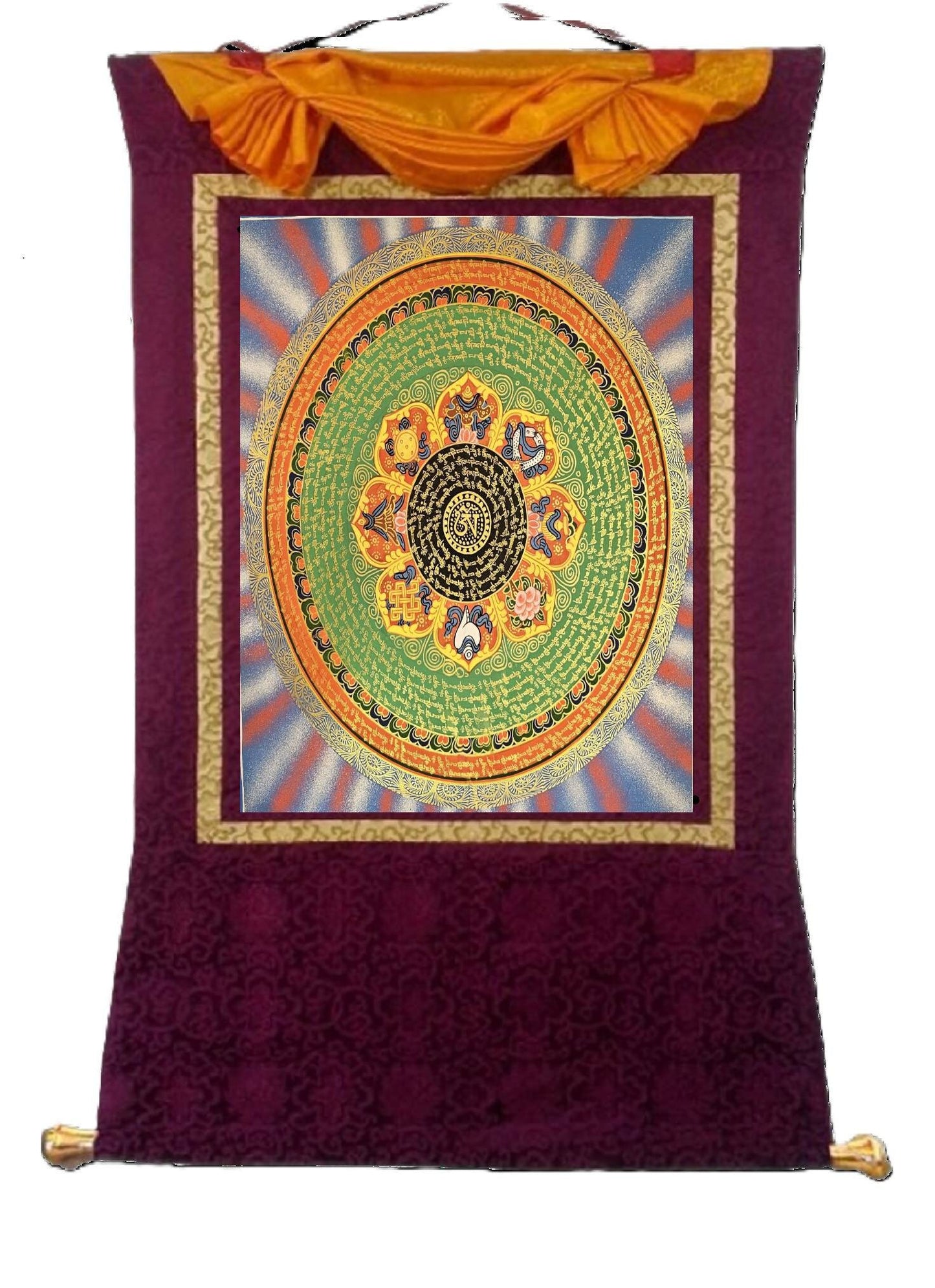 346. Mantra Mandala Thangka (Thanka). Free Brocade / Free Shipping.