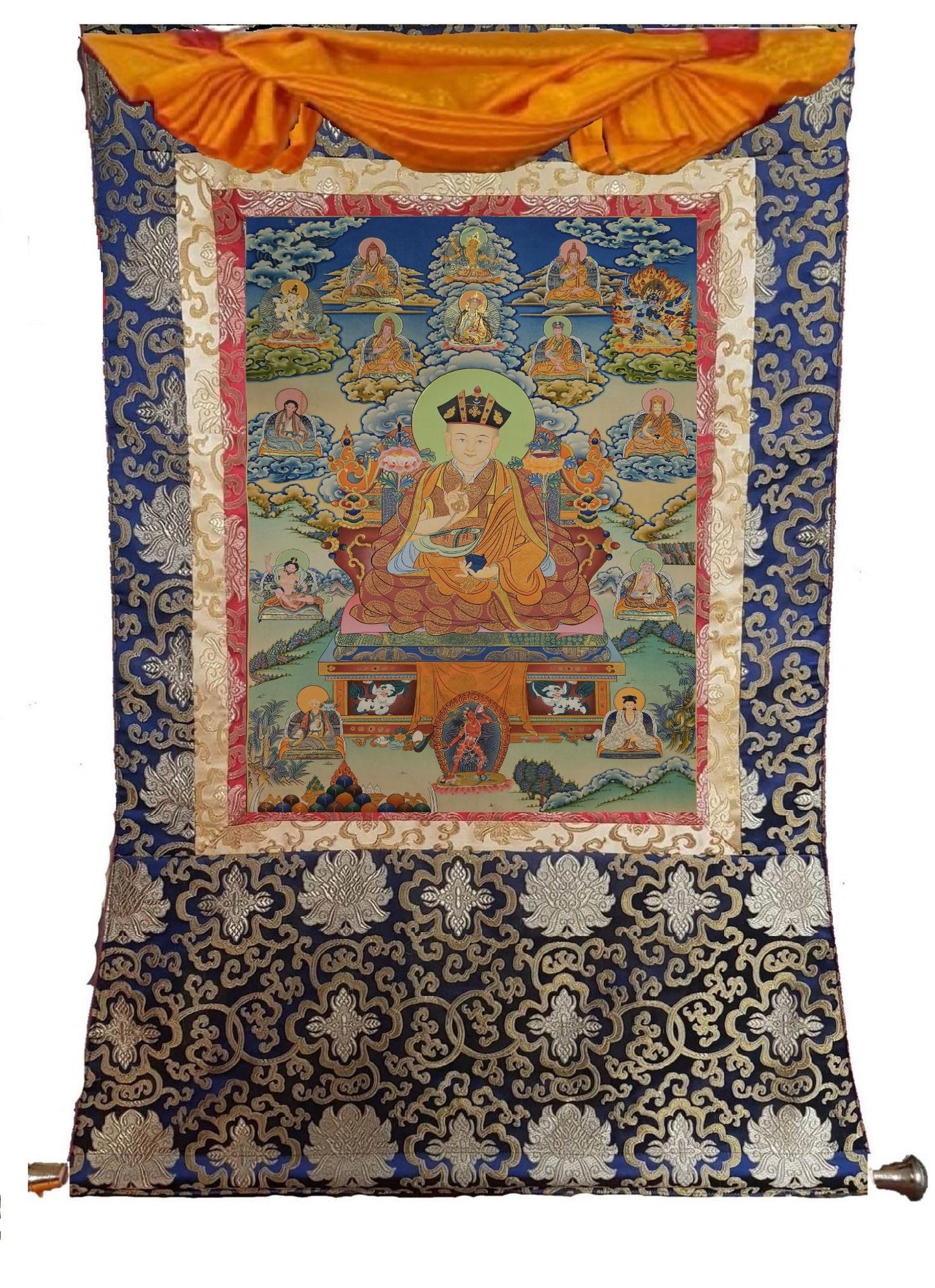 394. The 16th Sixteenth Karmapa, Rangjung Rigpe Dorje Thangka (Thanka).  Free Brocade / Free Shipping.