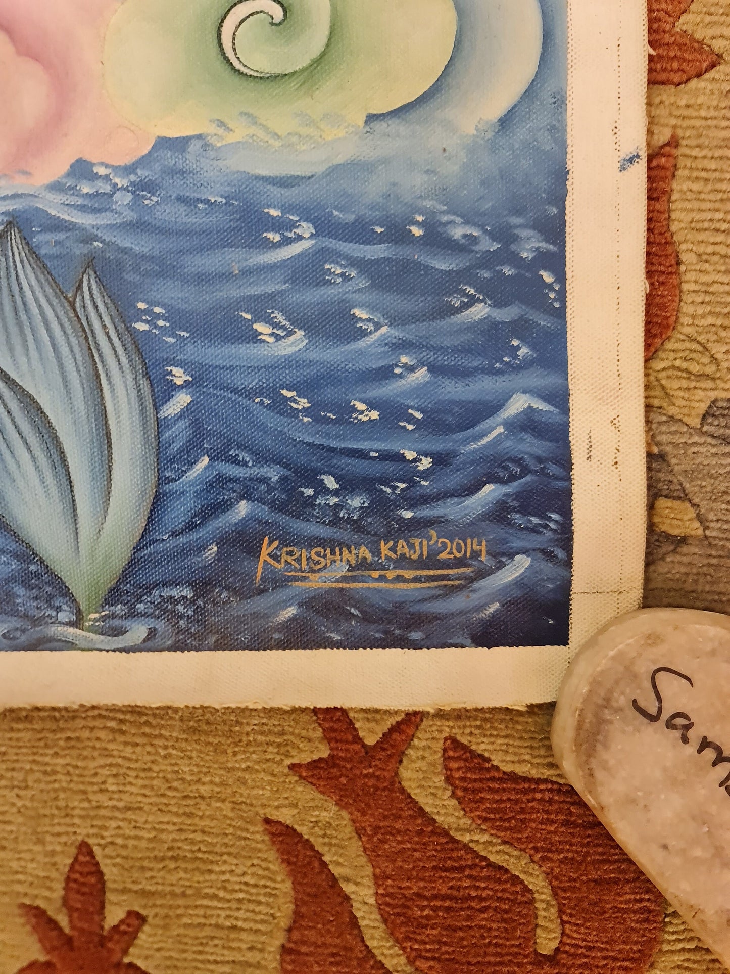 Newari Green Tara Thangka (Thanka) Newari Oil Painting Paubha in Canvas. Signed by the Artist. Free Shipping.