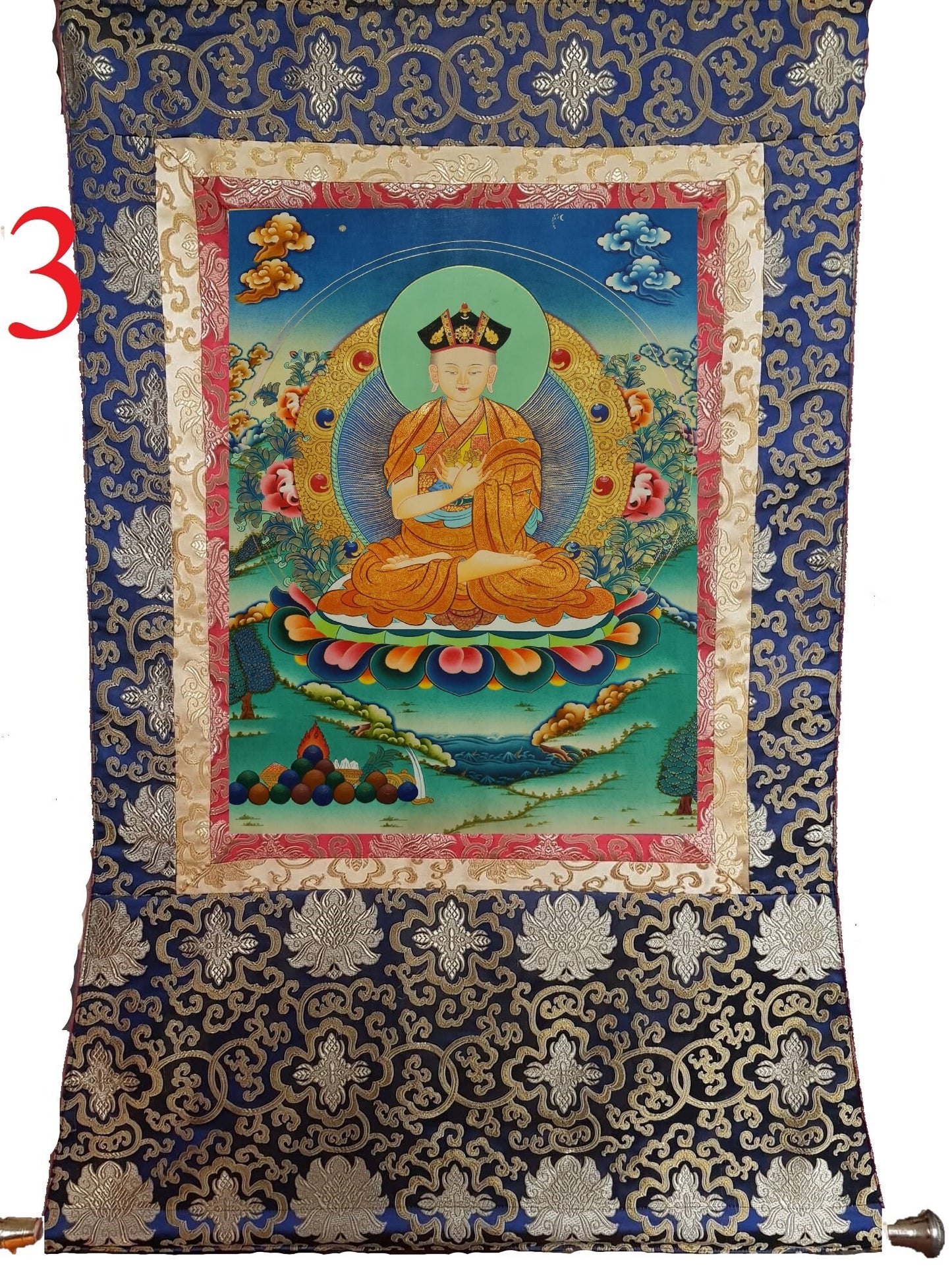 251. The 8th Karmapa Mikyo Dorje. Free Brocade / Free Shipping.