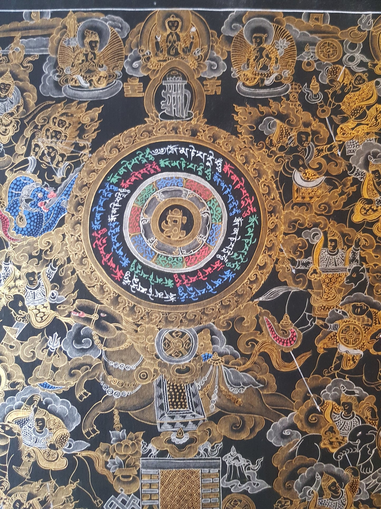 123. Tibetan Calendar Thangka (Thanka). Free Brocade / Free Shipping.