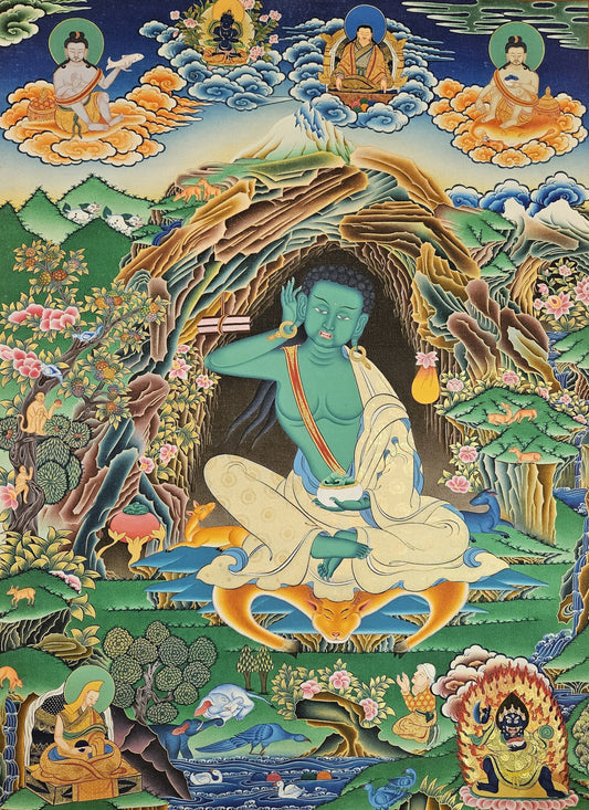 323. Milarepa Thangka (Thanka). Free Brocade / Free Shipping.