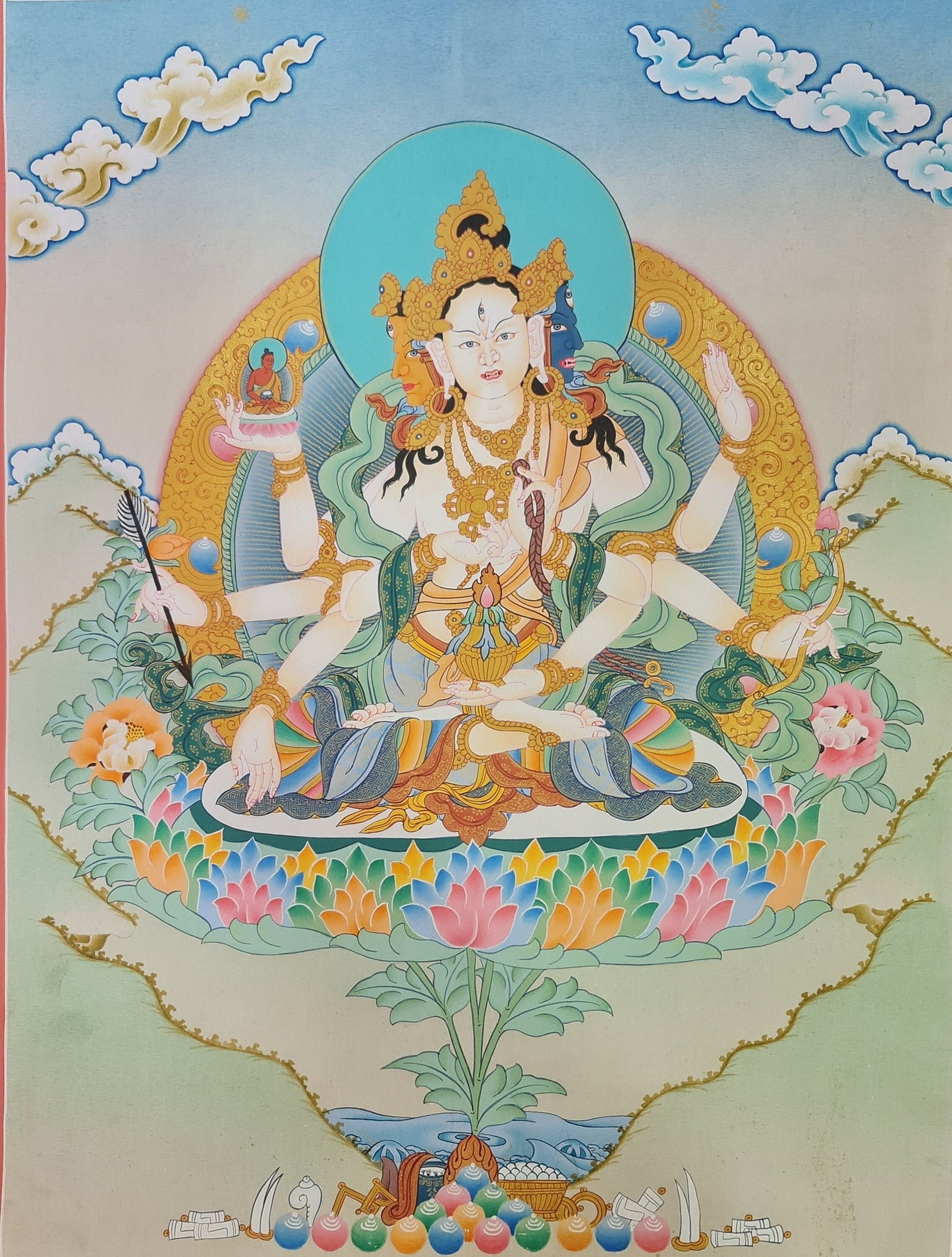 165. Namgyalma Thangka (Thanka).  Free Brocade / Free Shipping.
