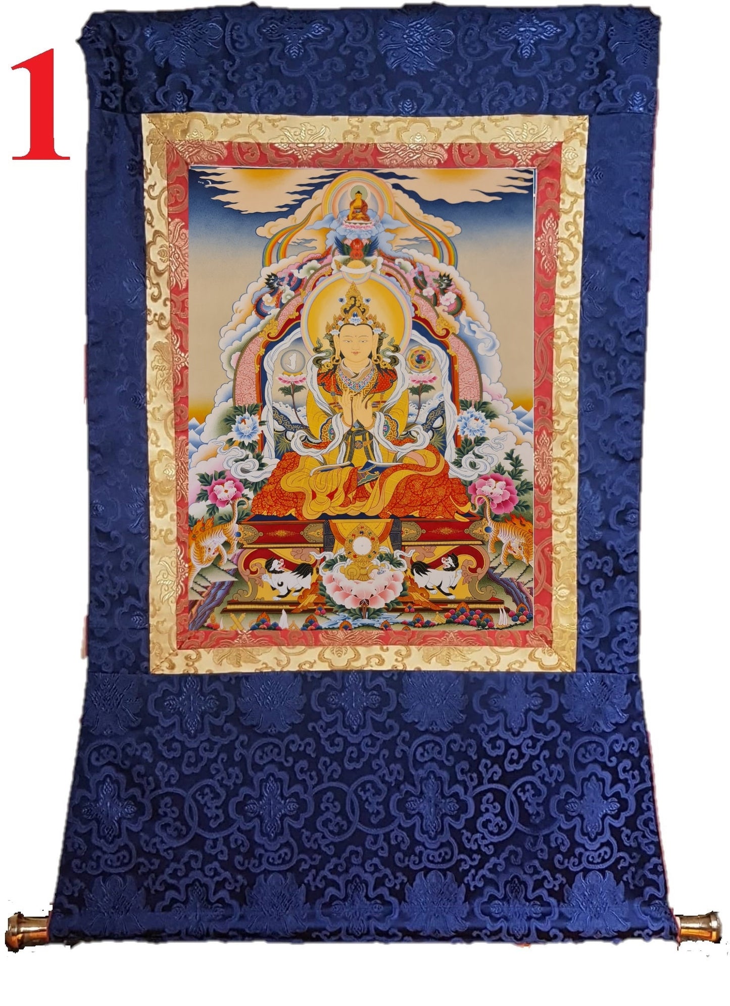 288. Primordial Rigden Shambala Thanka (Thangka). Free Brocade / Free Shipping.