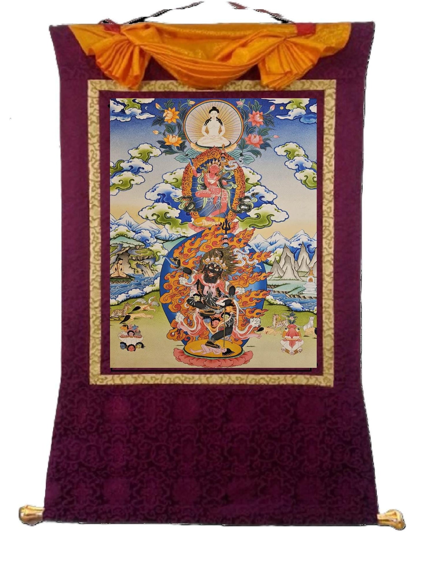 354. Trikaya (Troma Nagmo, Dorje Phagmo, Tapihritsa) Thangka (Thanka). Free Brocade / Free Shipping.