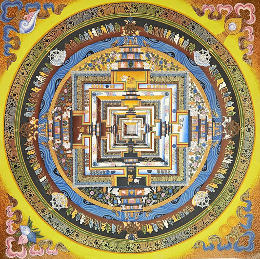 343. Kalachakra Mandala Thangka (Thanka). Free Brocade / Free Shipping.