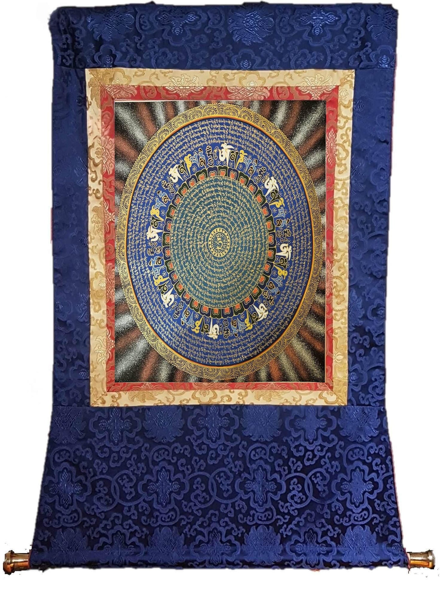 347. Mantra Mandala Thangka (Thanka). Free Brocade / Free Shipping.