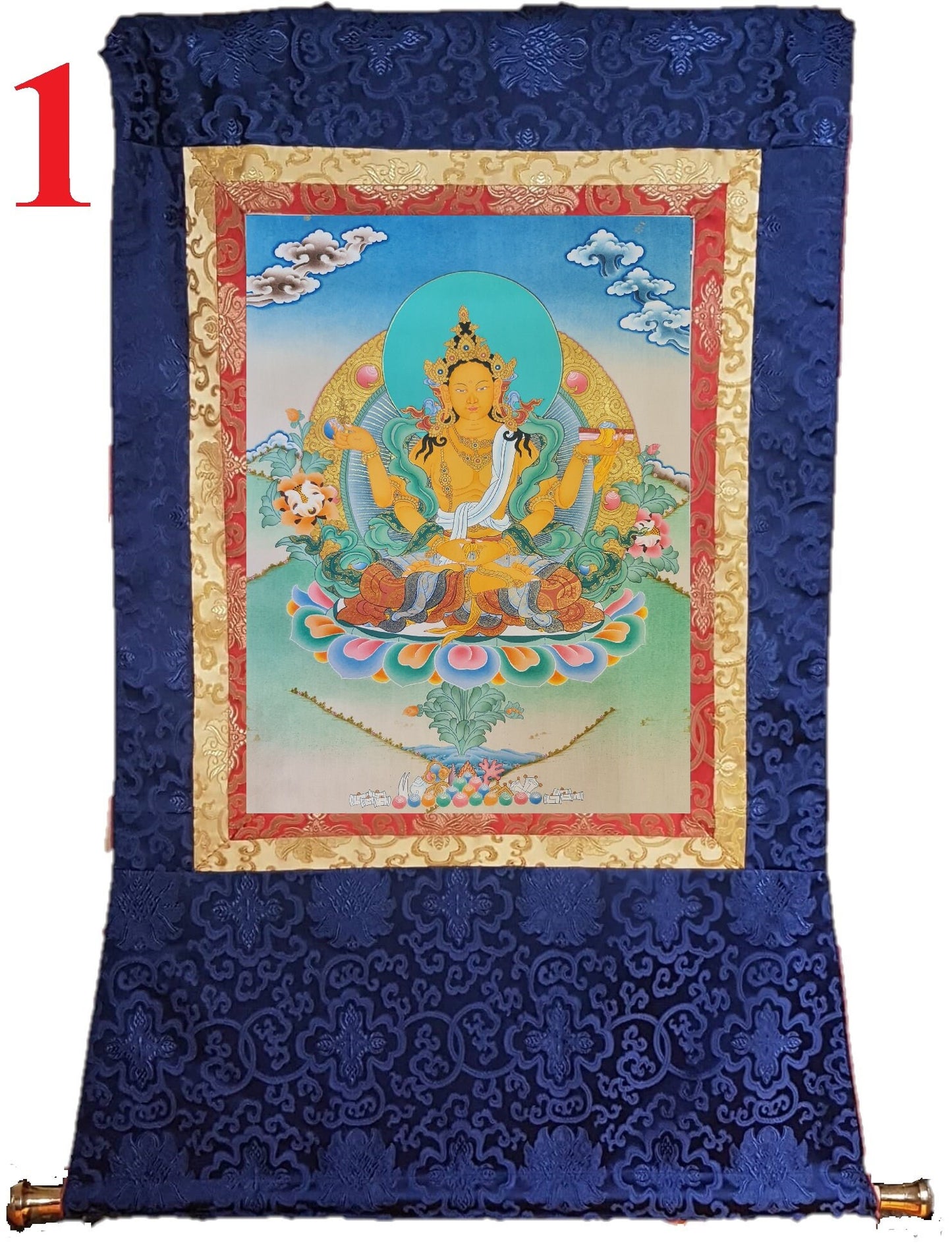 173. Prajnaparamita Thangka (Thanka). Free Brocade / Free Shipping.