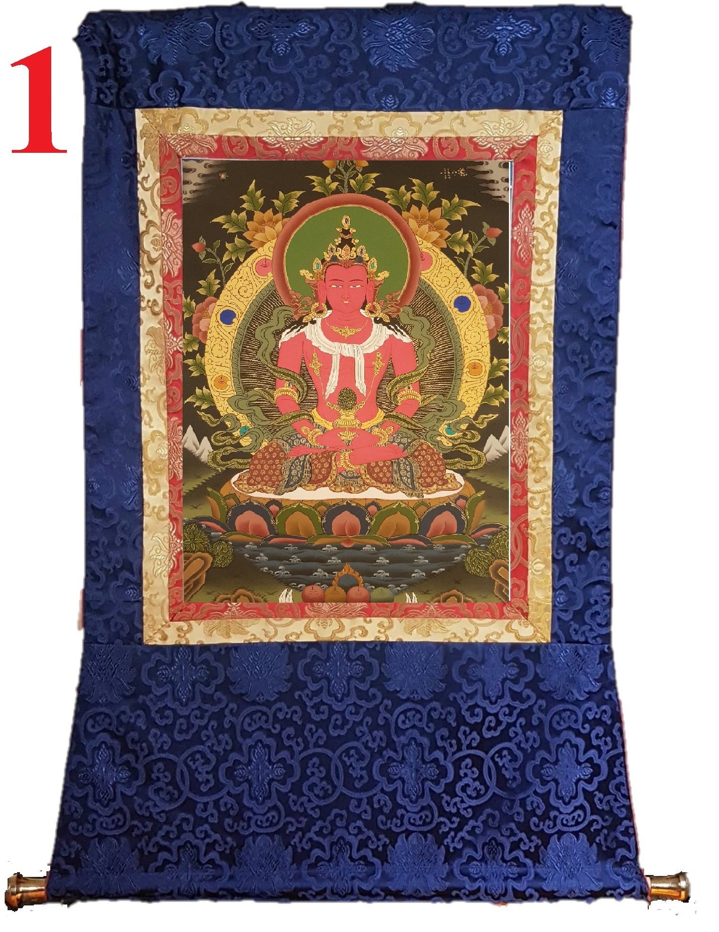 7. Amitayus Thangka (Thanka). Free Brocade / Free Shipping.