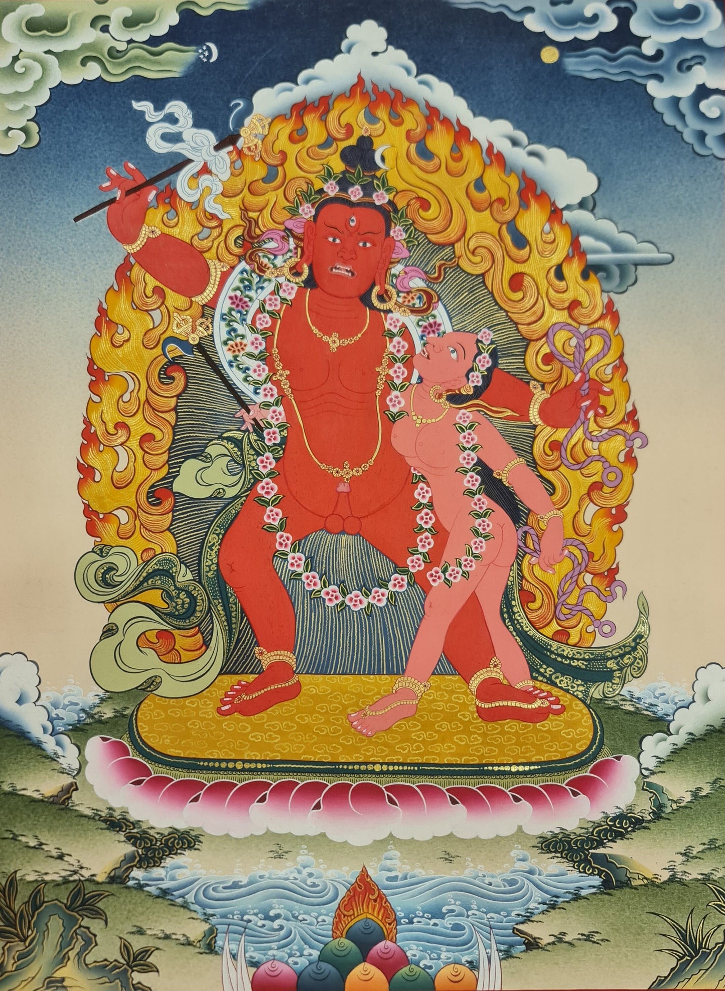 293. Shiva and Parvati Thanka (Thangka). Free Brocade / Free Shipping.