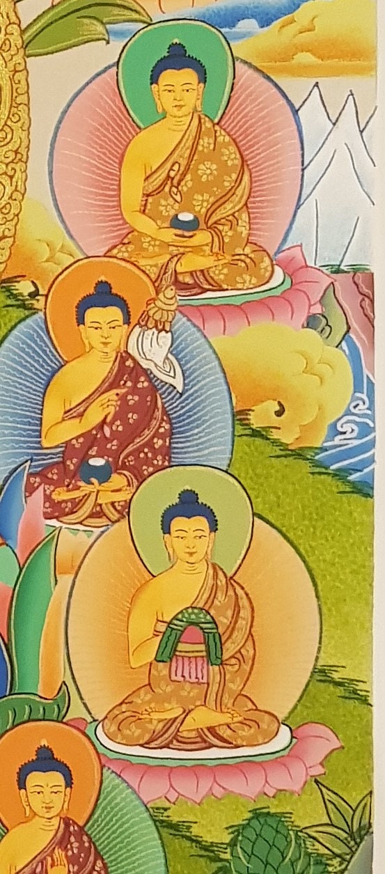 3. 35 Buddha Thangka (Thanka). Free Brocade / Free Shipping.