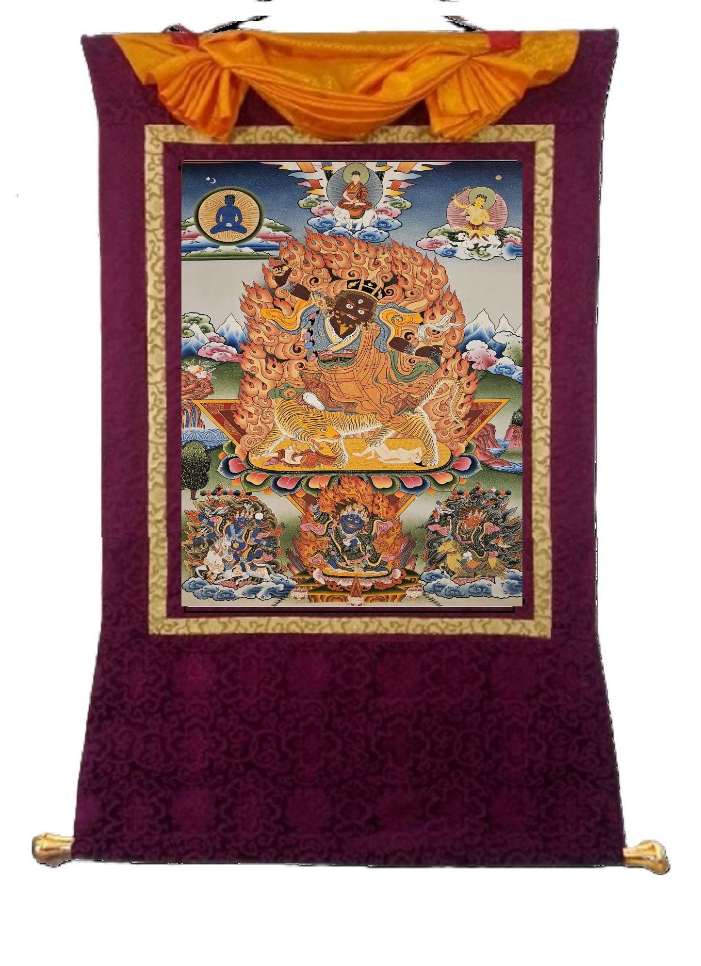 236. Karmapa Dorje Drollo Sadhana of Mahamudra Thangka (Thanka) with Free Brocade / Free Shipping.