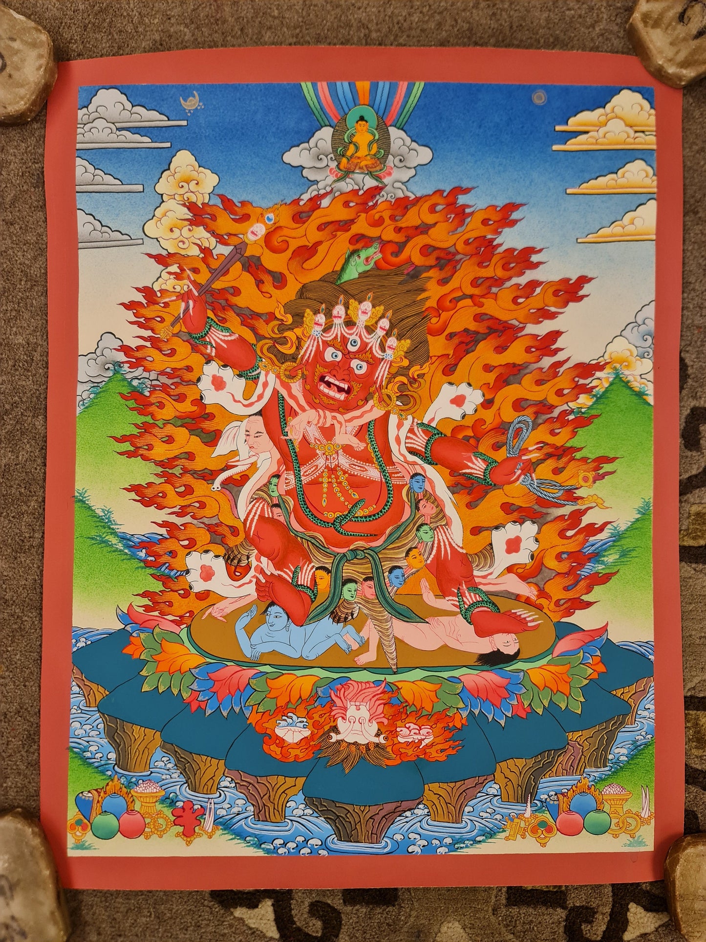 167. Hayagriva Thanka (Thangka). Free Brocade / Free Shipping.