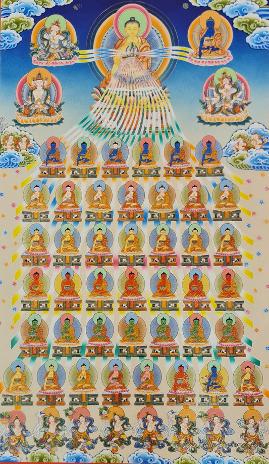 280. 35 Buddha Thangka (Thanka). Free Brocade / Free Shipping.