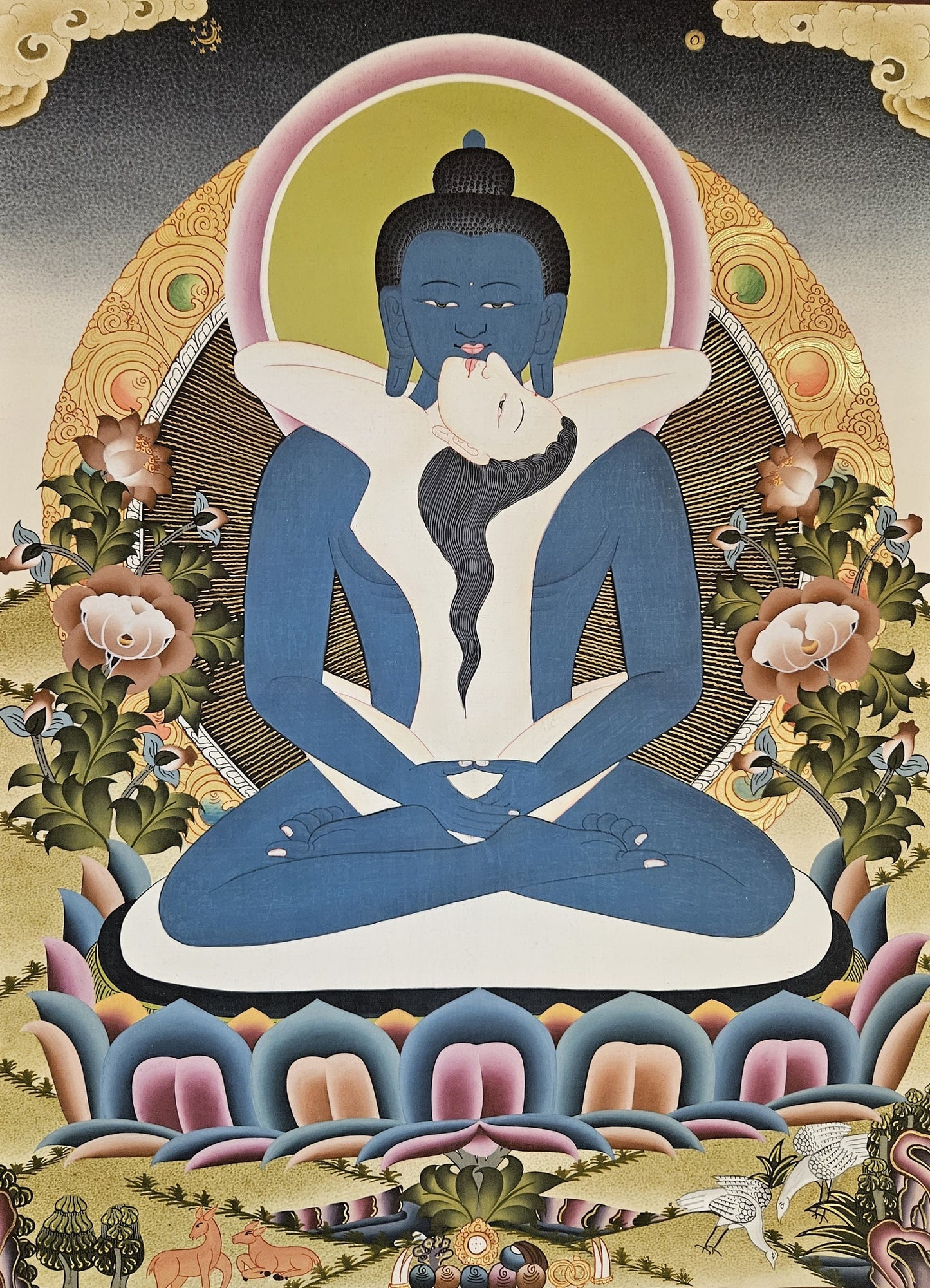 324. Samantabhadra Thangka (Thanka).  Free Brocade / Free Shipping.