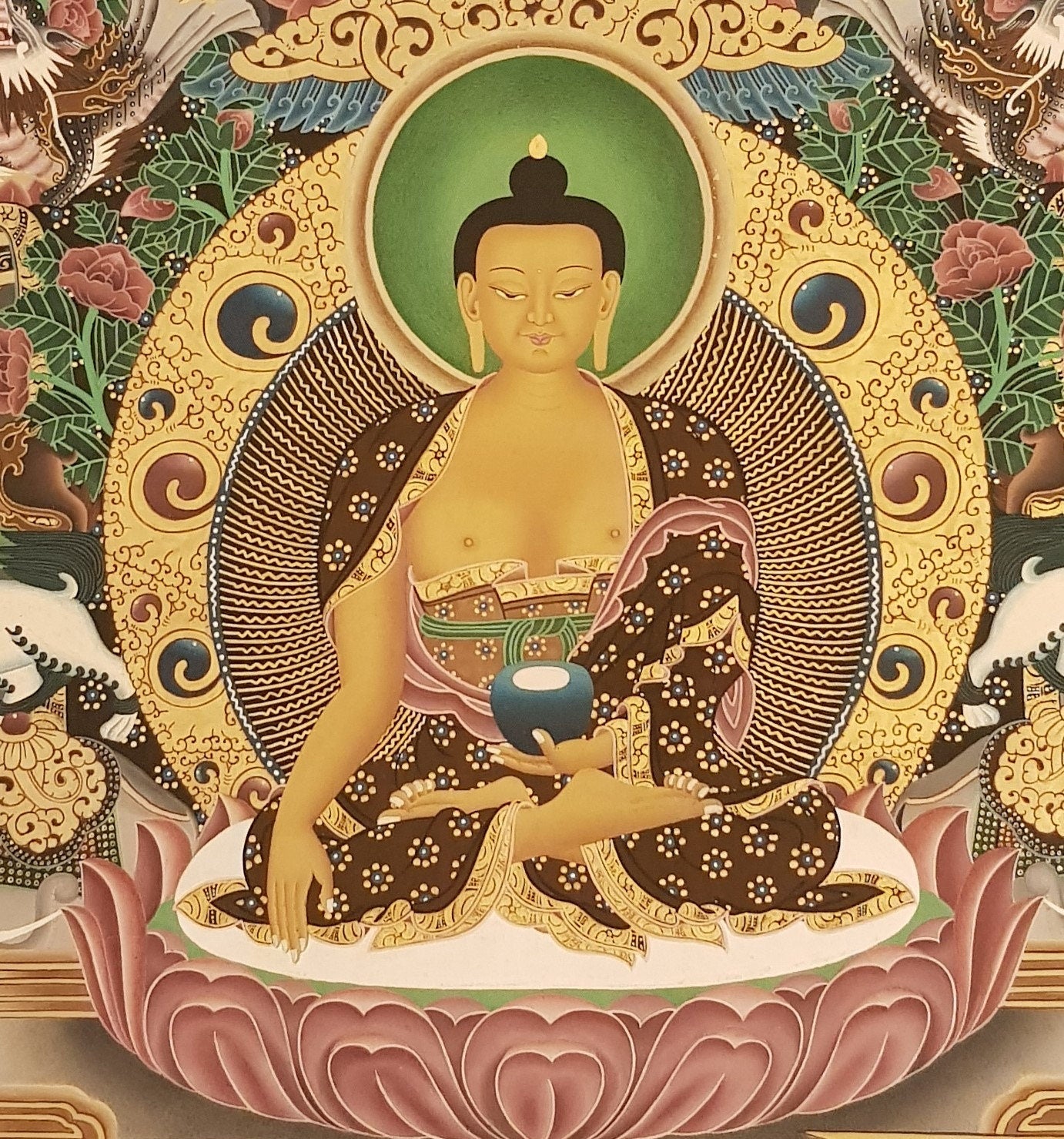 119. Fine Art Shakyamuni Buddha Thangka (Thanka). Free Brocade / Free Shipping.