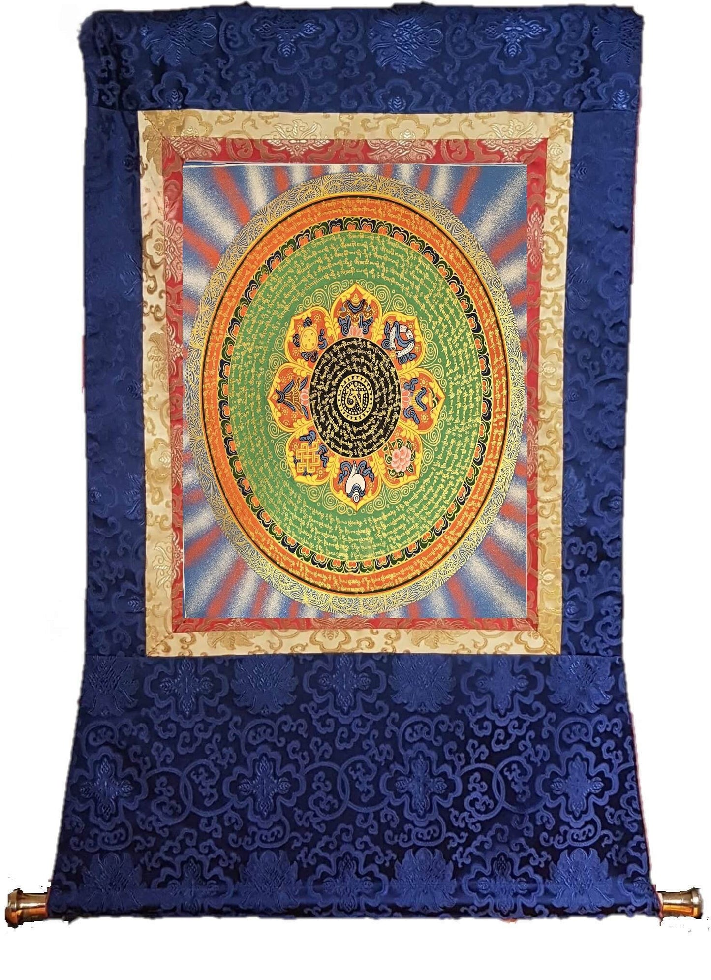 346. Mantra Mandala Thangka (Thanka). Free Brocade / Free Shipping.