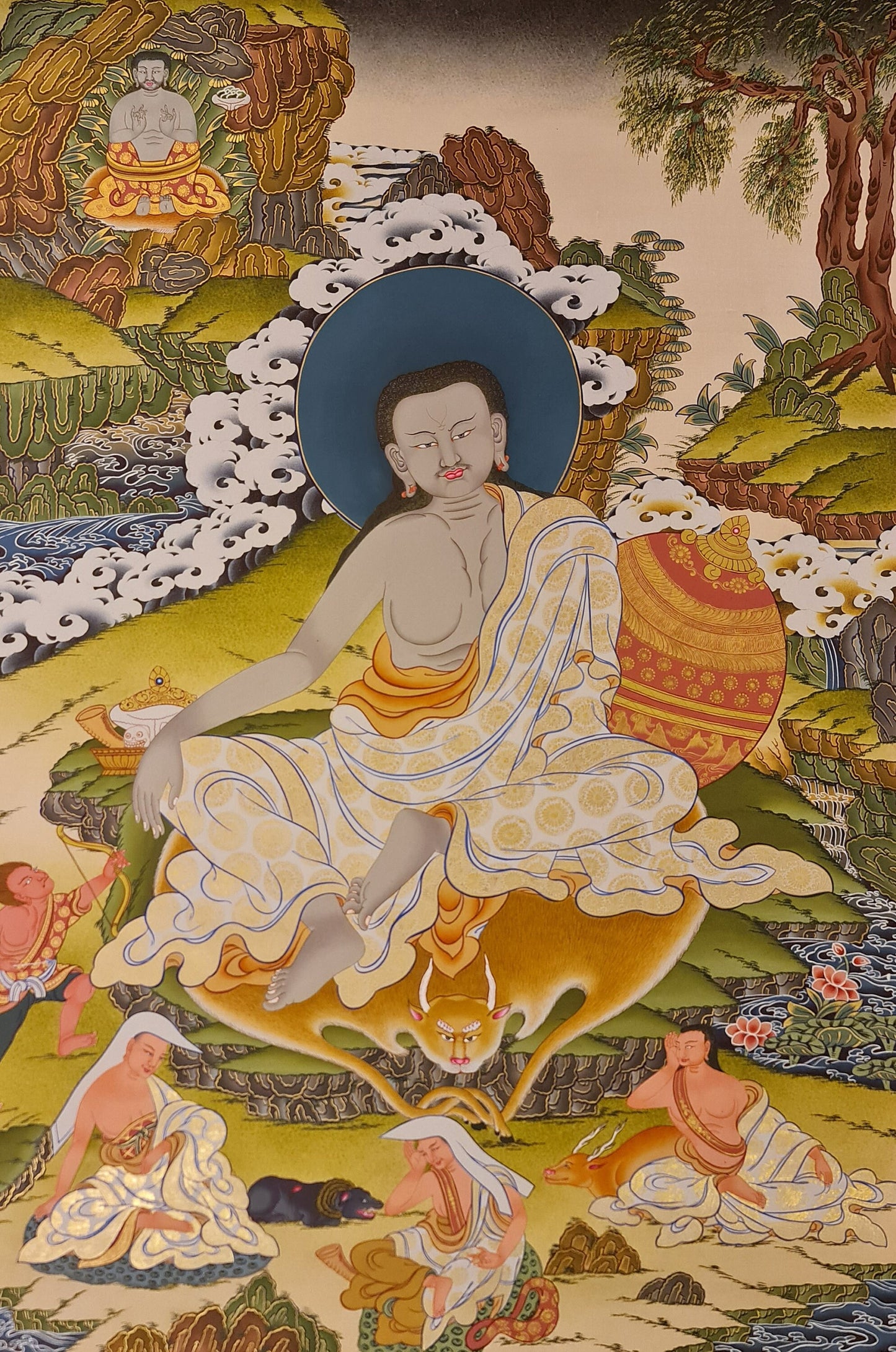 197. Milarepa Thangka (Thanka). Free Brocade / Free Shipping.