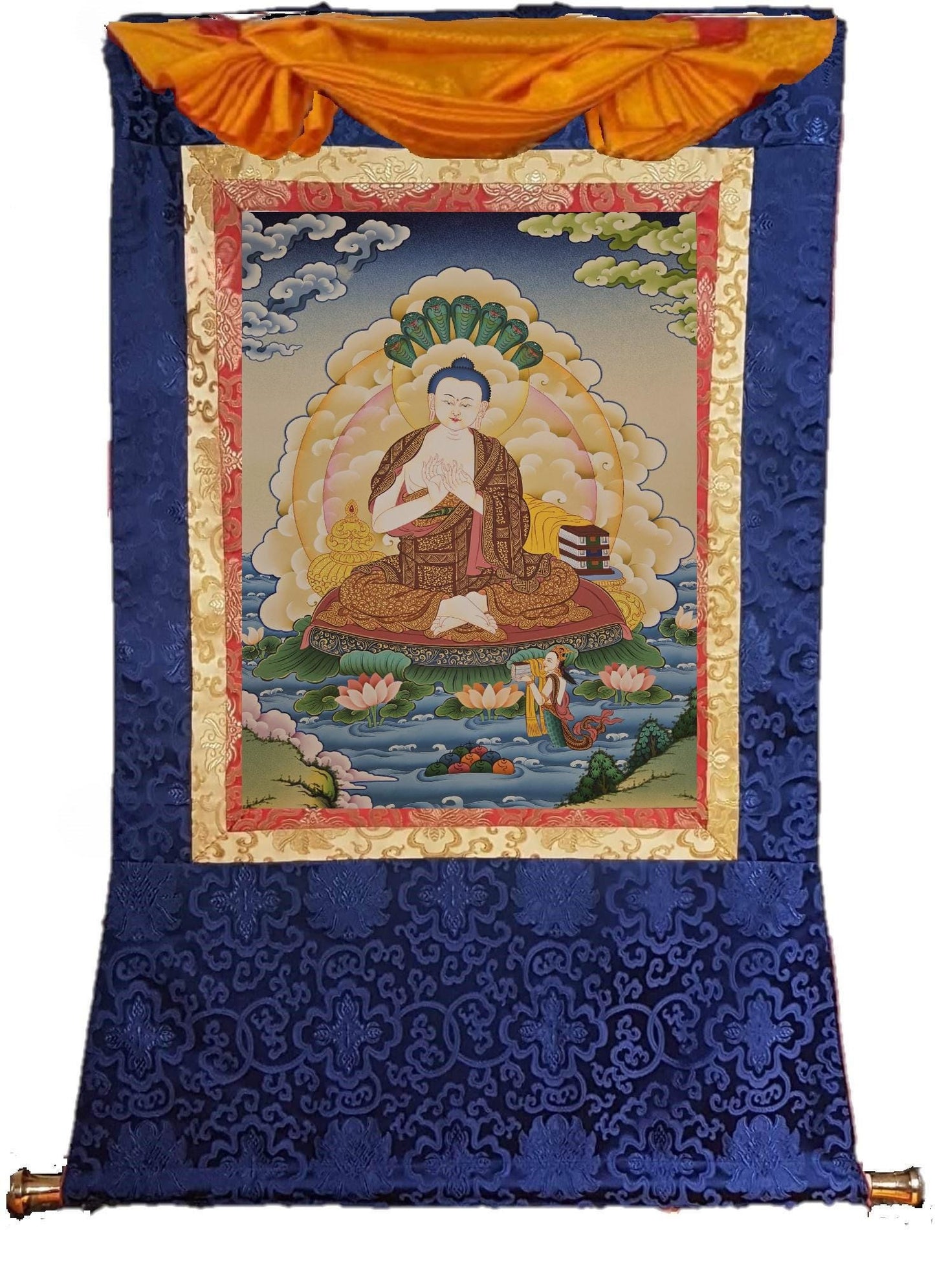 399. Nagarjuna Thangka (Thanka). Free Brocade / Free Shipping.