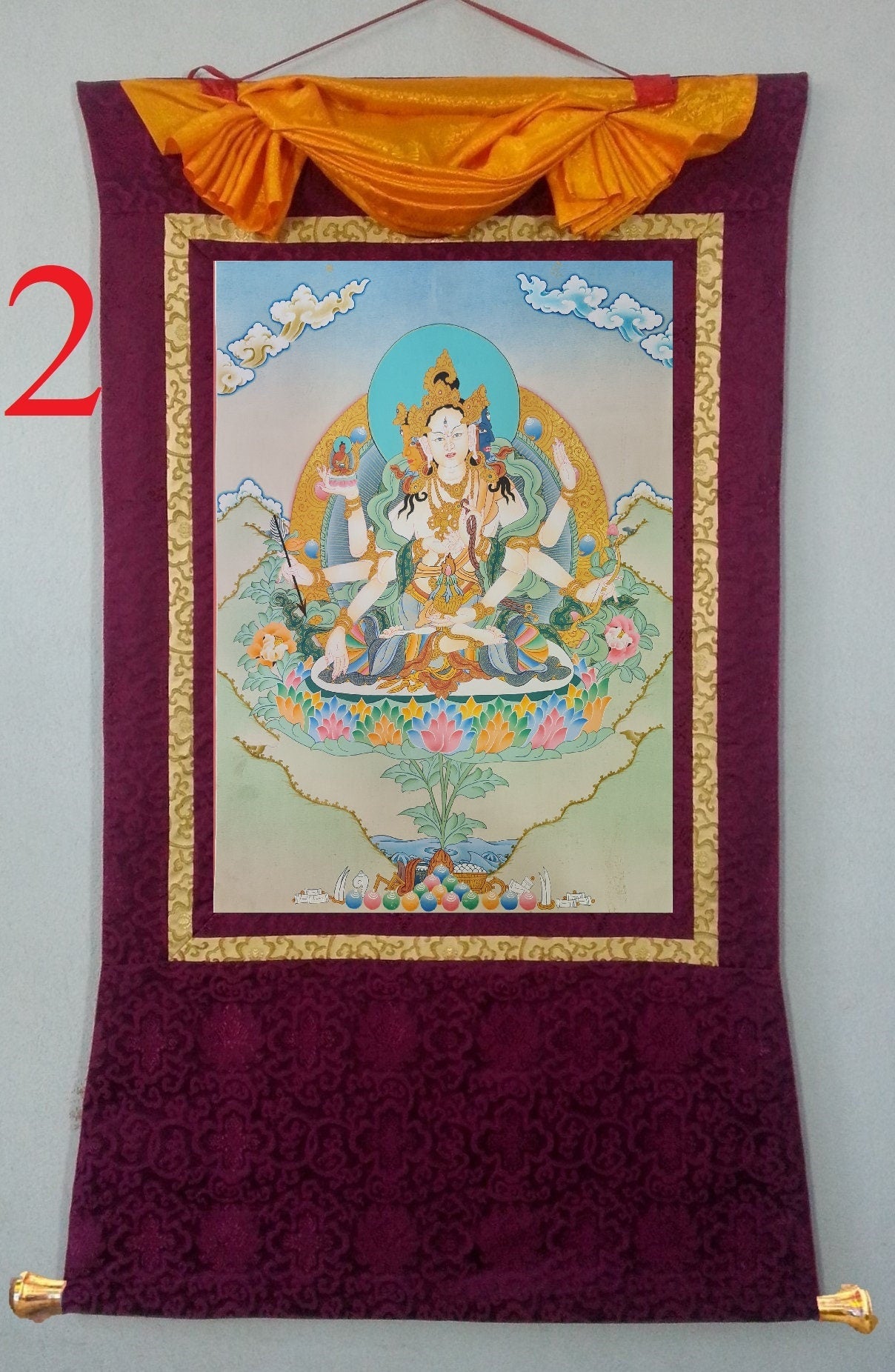 165. Namgyalma Thangka (Thanka).  Free Brocade / Free Shipping.