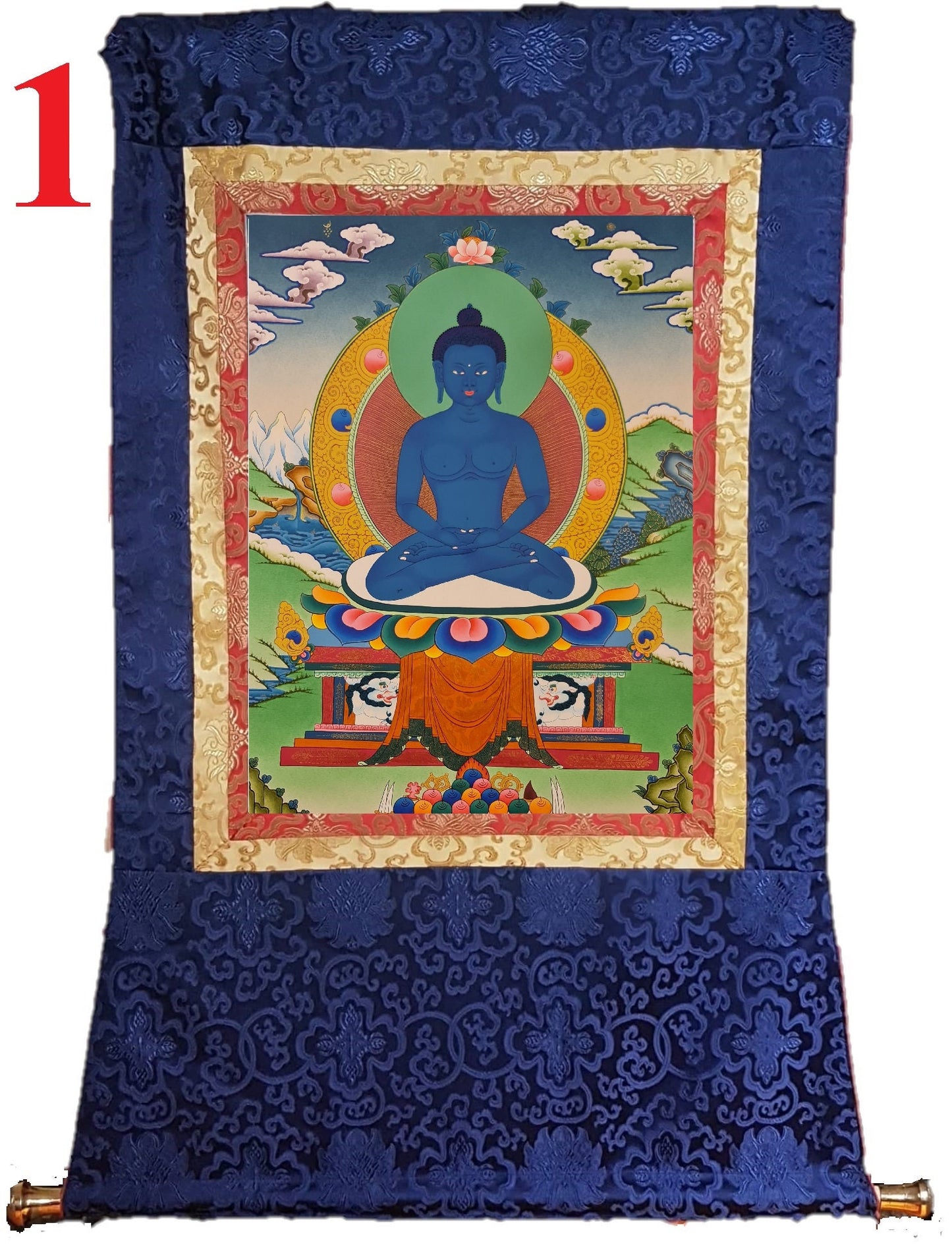 104. Samantabhadra Thangka (Thanka). Free Brocade / Free Shipping.