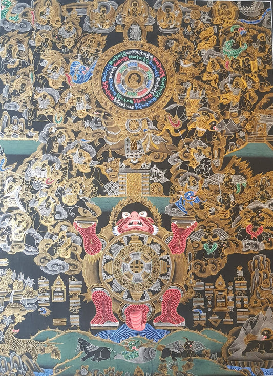 123. Tibetan Calendar Thangka (Thanka). Free Brocade / Free Shipping.