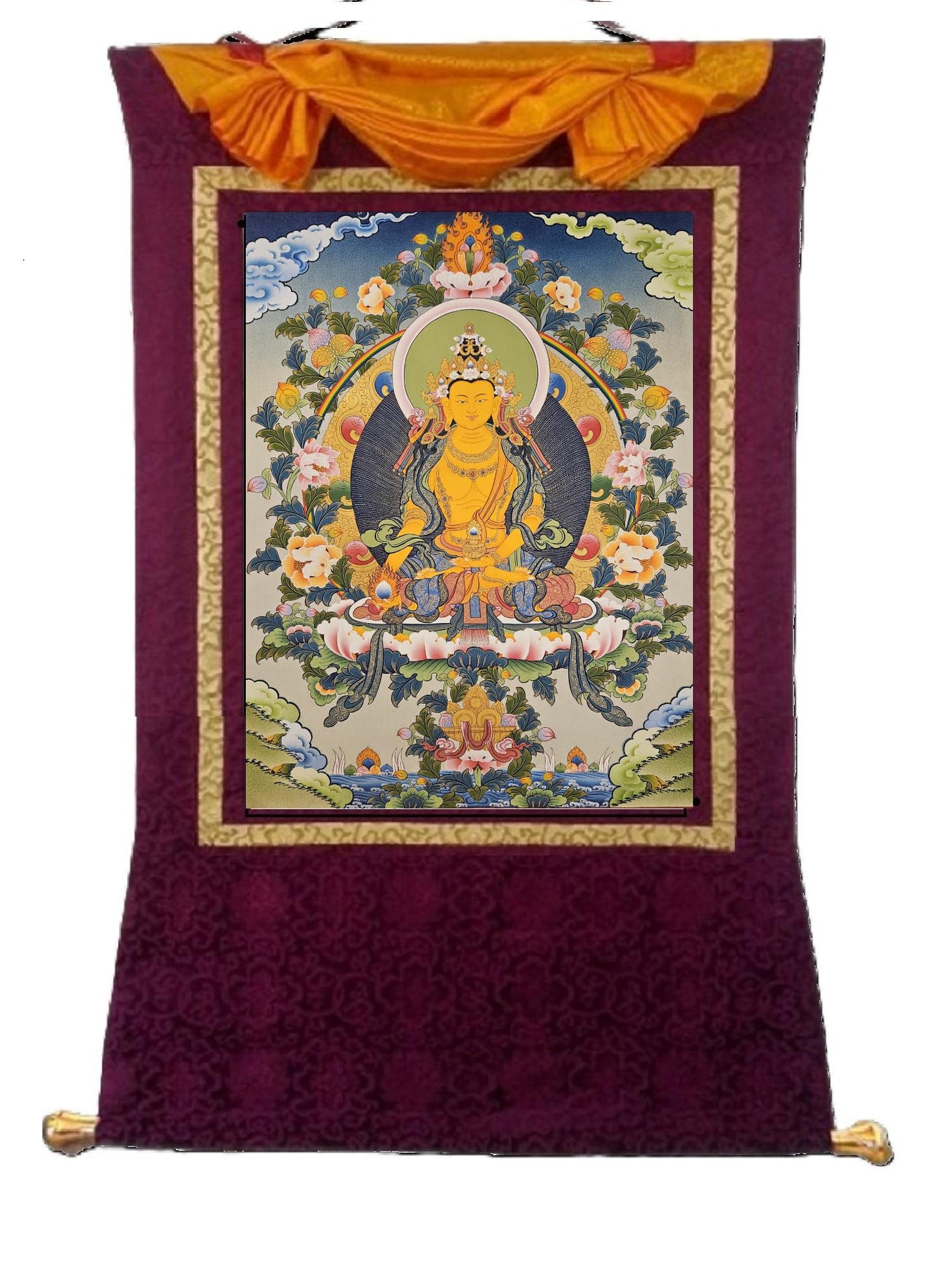 163. Ksitigarbha Sa-E Nyingpo (Sai Nyingpo) Thanka (Thangka). Free Brocade / Free Shipping.