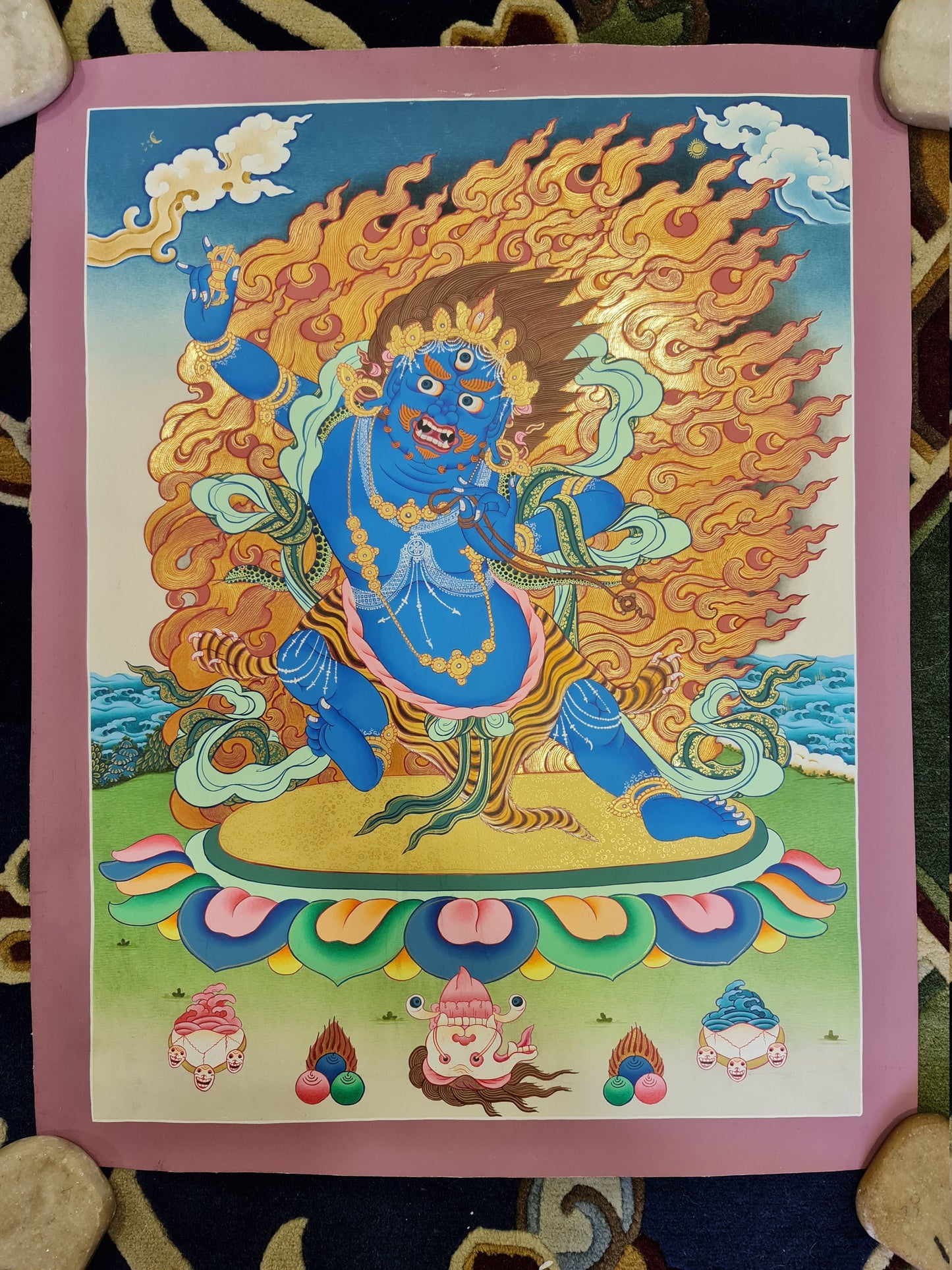 49. Vajrapani Thangka (Thanka).  Free Brocade / Free Shipping.