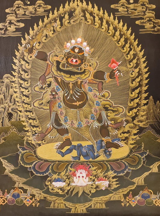 48. Ekajati Tibetan Thangka (Thanka) Painting. Free Brocade / Free Shipping.