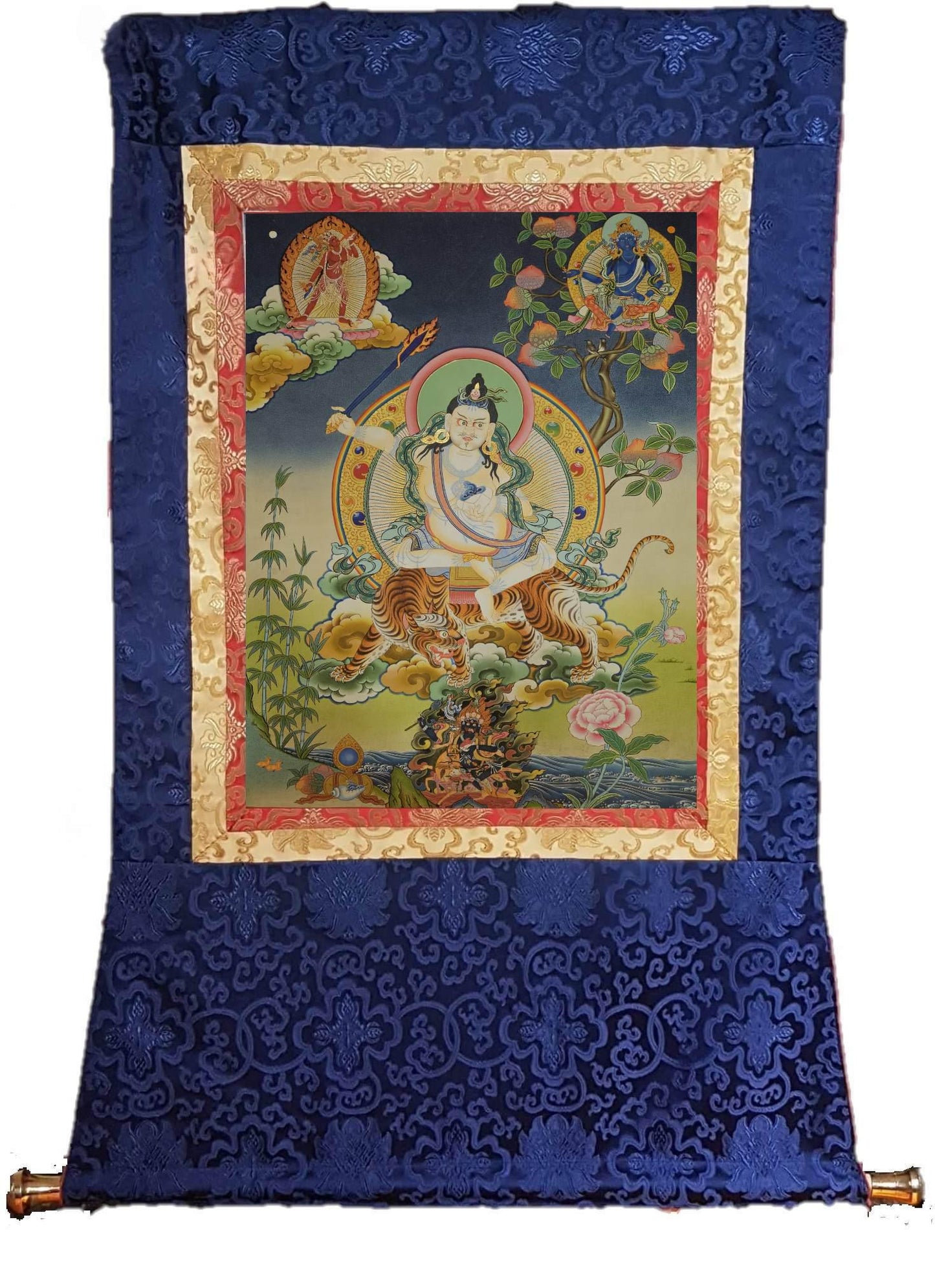 359. Lama Tsongkhapa as Mahasiddha Thangka (Thanka).  Free Brocade / Free Shipping.