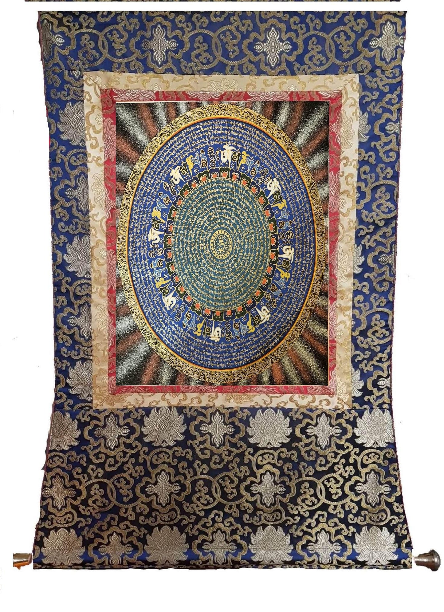 347. Mantra Mandala Thangka (Thanka). Free Brocade / Free Shipping.