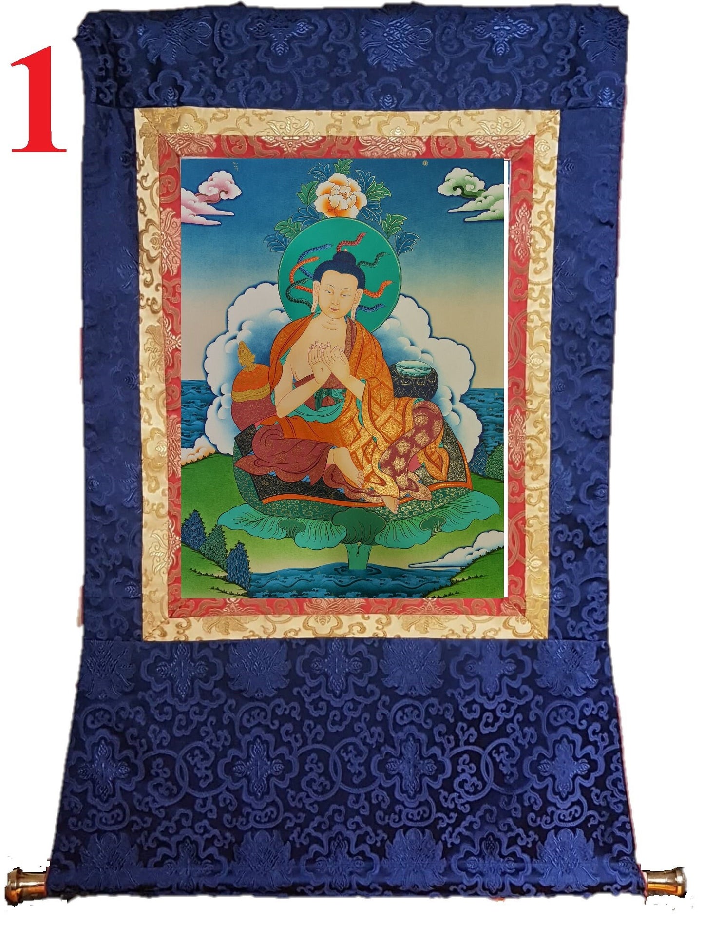 21. Nagarjuna Thangka (Thanka). Free Brocade / Free Shipping.