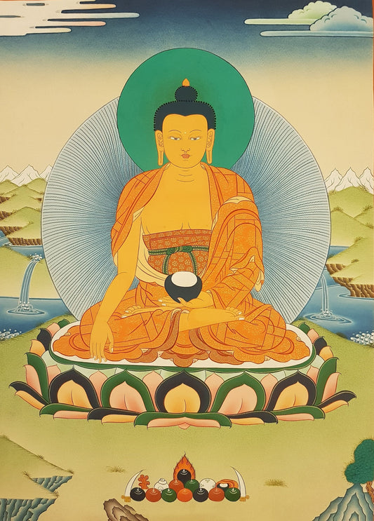 115. Shakyamuni Buddha Thangka (Thanka). Free Brocade / Free Shipping.