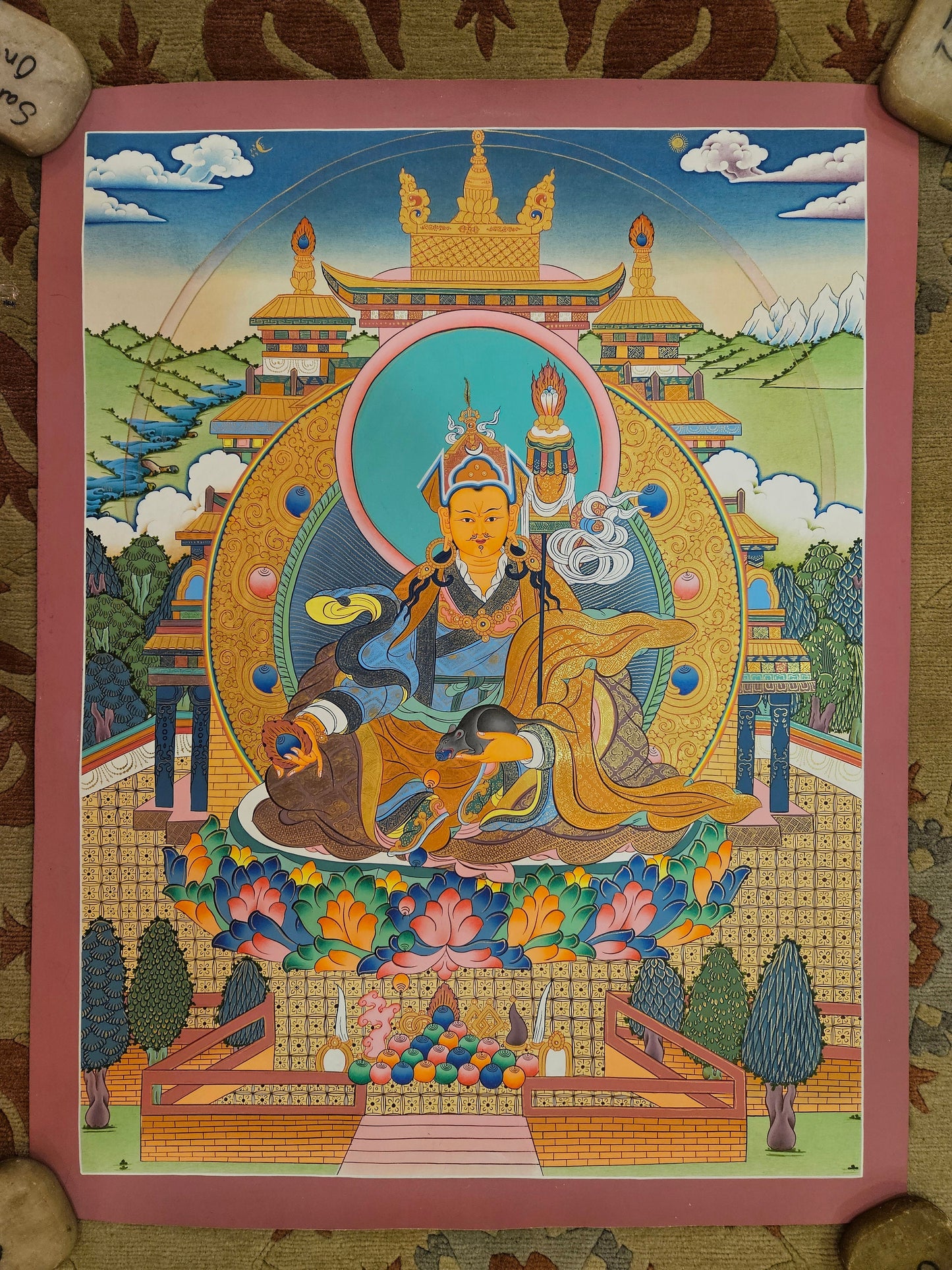 70. Khandro Norlha (Guru Jambhala) Thangka (Thanka). Free Brocade / Free Shipping.