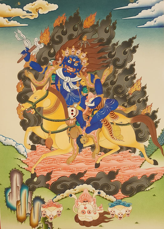 100. PALDEN LHAMO Thangka (Thanka).  Free Brocade / Free Shipping.