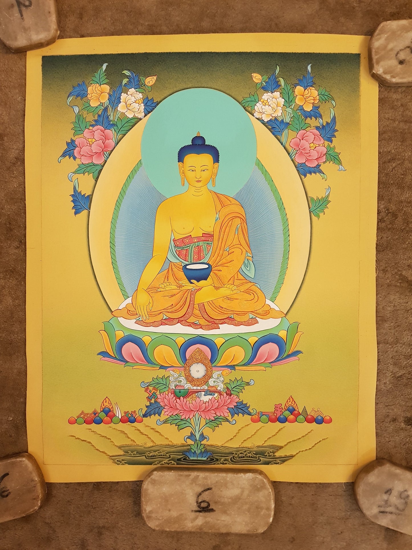 116. Shakyamuni Buddha Thangka (Thanka). Free Brocade / Free Shipping.