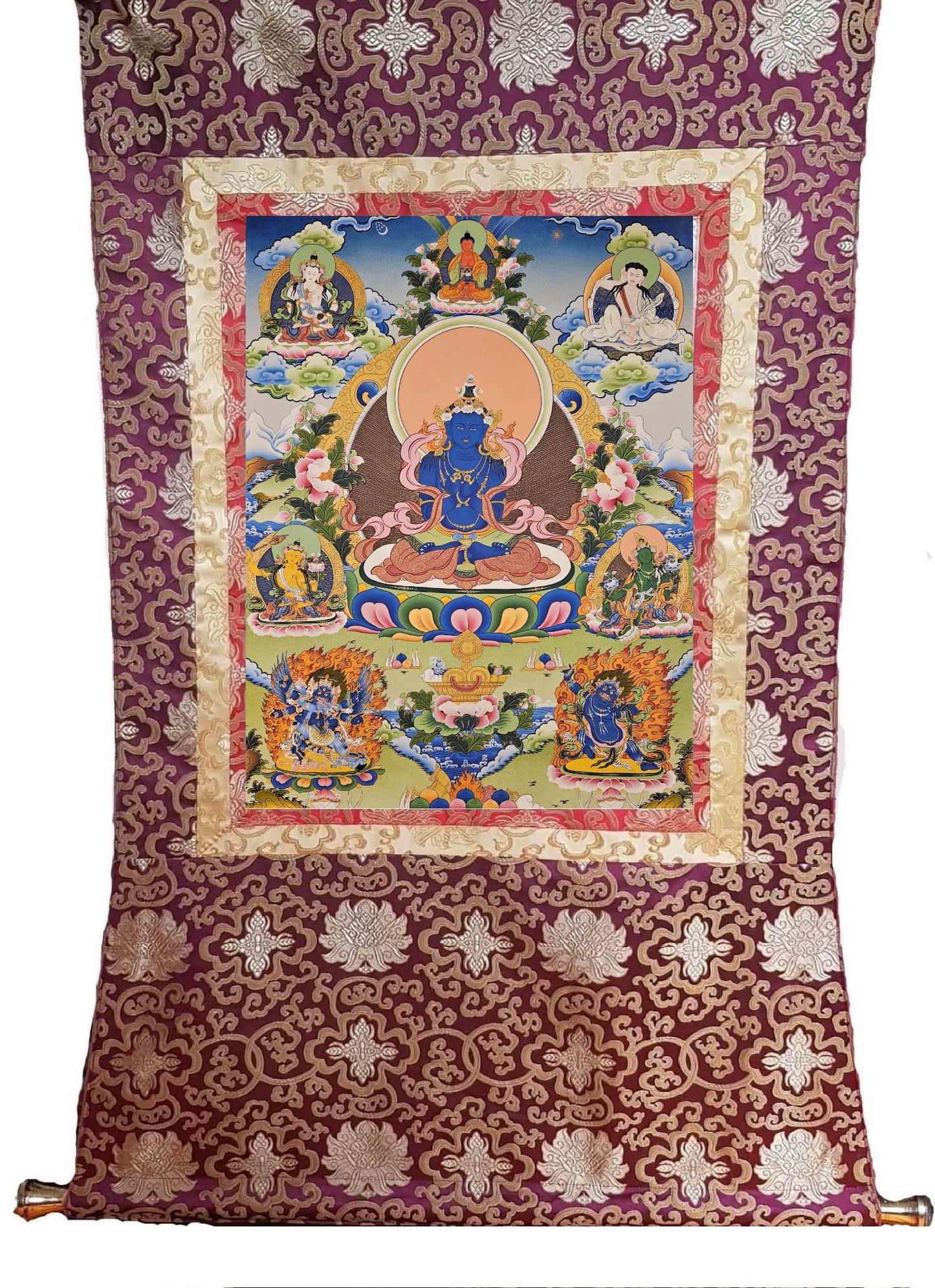 325. Dorje Chang Vajradhara (Thanka).  Free Brocade / Free Shipping.