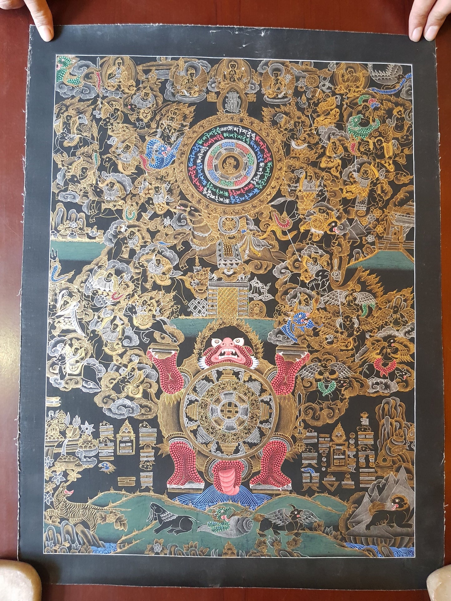 123. Tibetan Calendar Thangka (Thanka). Free Brocade / Free Shipping.