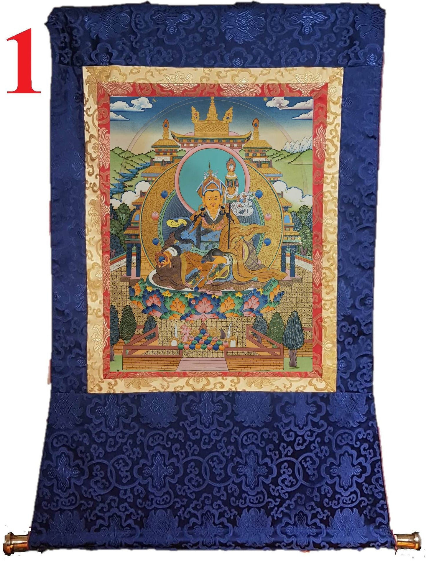 70. Khandro Norlha (Guru Jambhala) Thangka (Thanka). Free Brocade / Free Shipping.