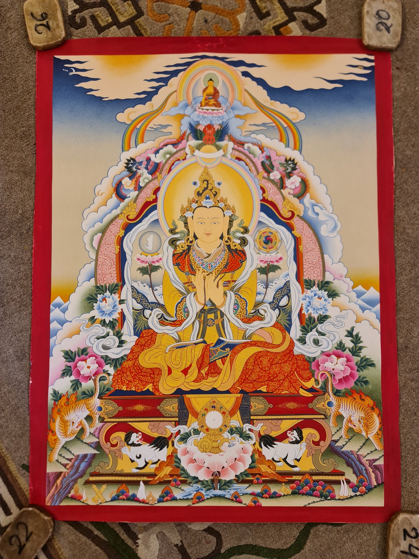 288. Primordial Rigden Shambala Thanka (Thangka). Free Brocade / Free Shipping.