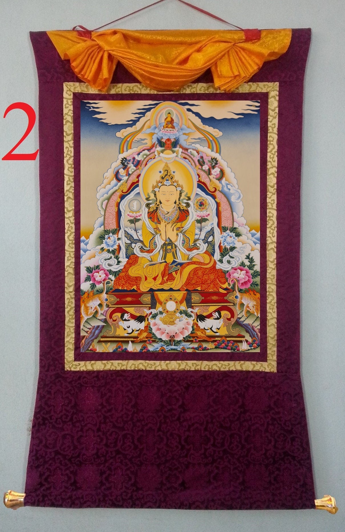 288. Primordial Rigden Shambala Thanka (Thangka). Free Brocade / Free Shipping.