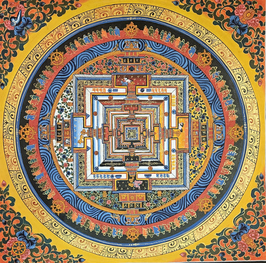 345. Kalachakra Mandala Thangka (Thanka). Free Brocade / Free Shipping.
