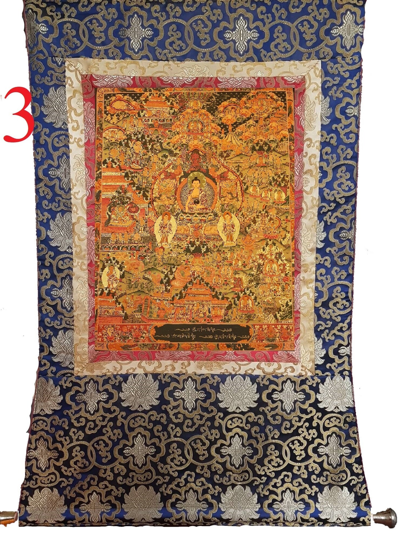 13. Buddha Life Story (Thanka) Thangka. Free Brocade / Free Shipping.