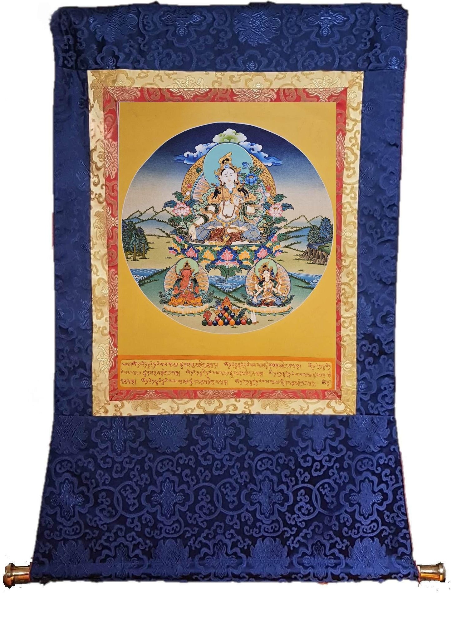 151. White Tara Thangka (Thanka). Free Brocade / Free Shipping.