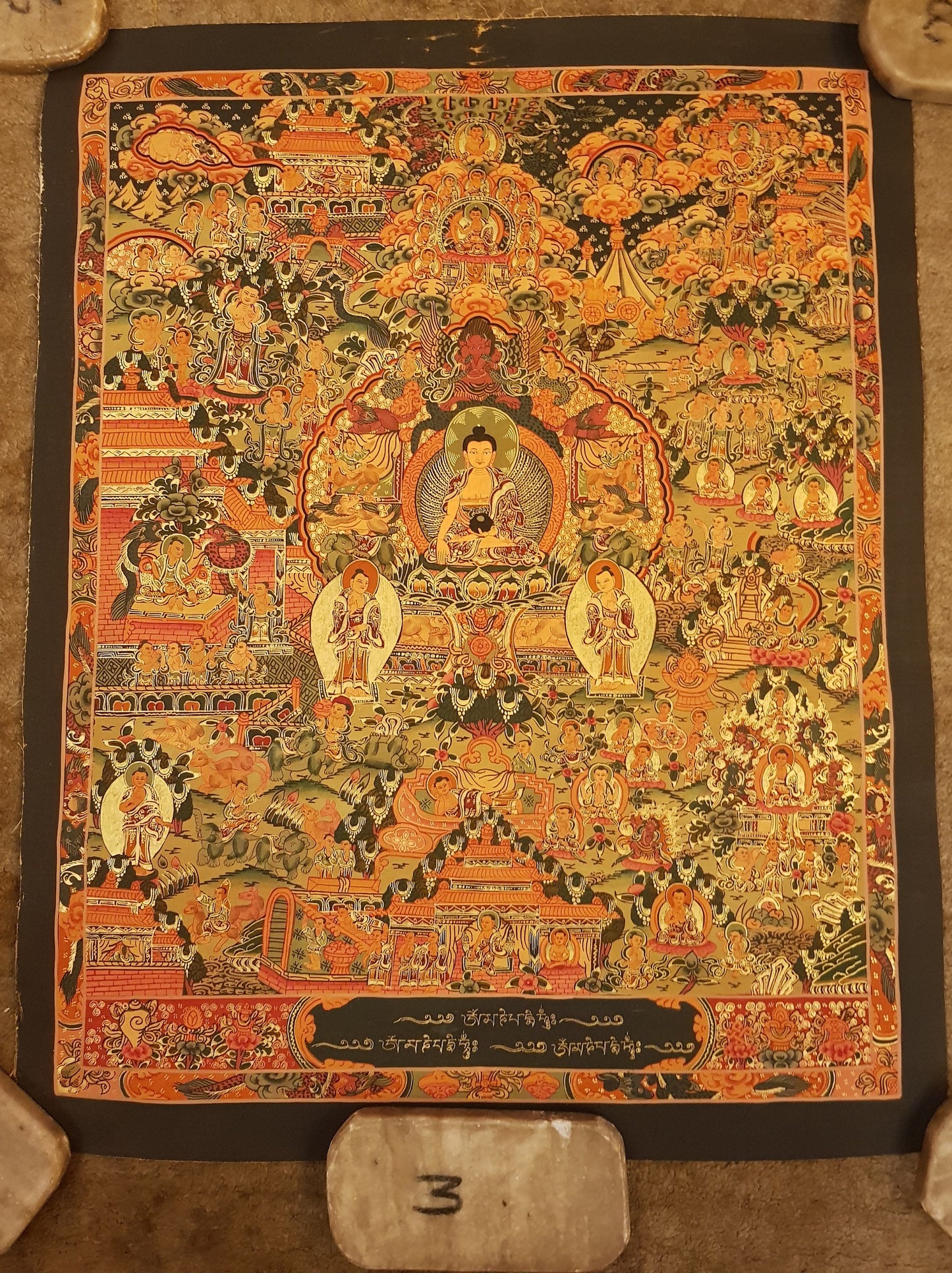 13. Buddha Life Story (Thanka) Thangka. Free Brocade / Free Shipping.