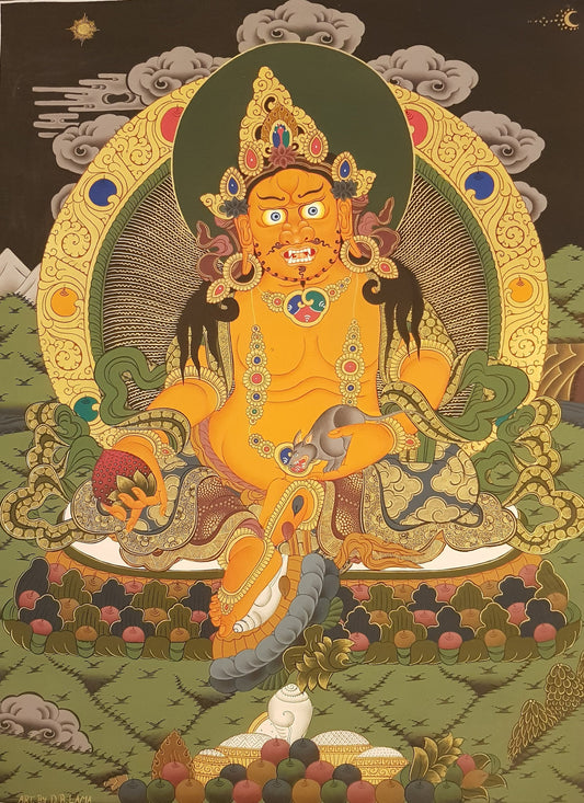162. Jambhala or Zambhala Thangka (Thanka). Free Brocade / Free Shipping.