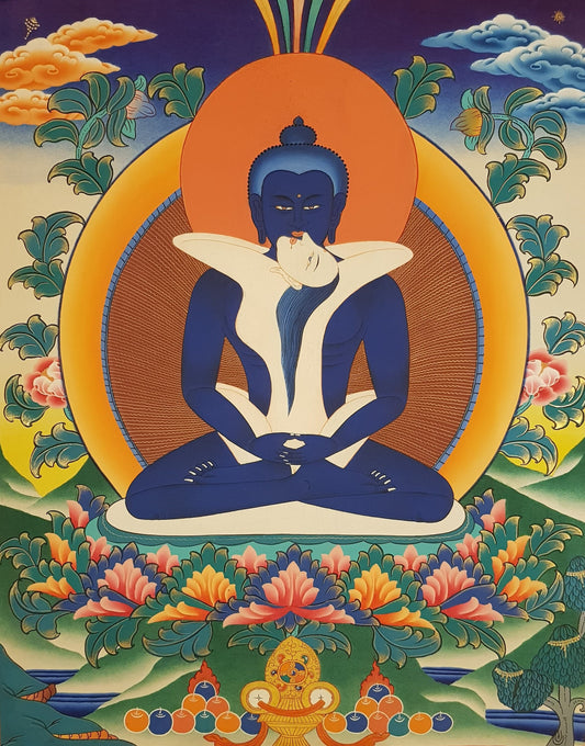 107. Samantabhadra Thangka (Thanka).  Free Brocade / Free Shipping.