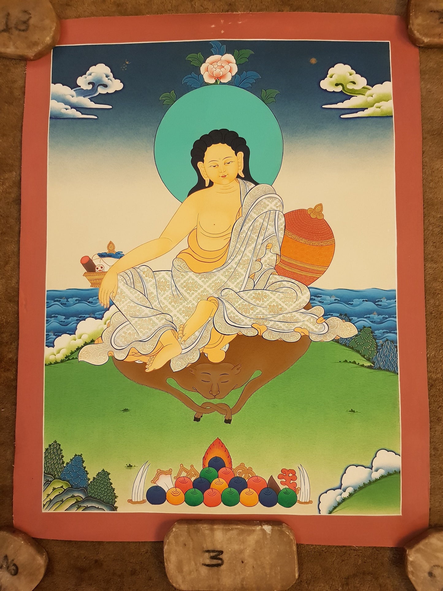 96. Milarepa Thangka (Thanka). Free Brocade / Free Shipping.